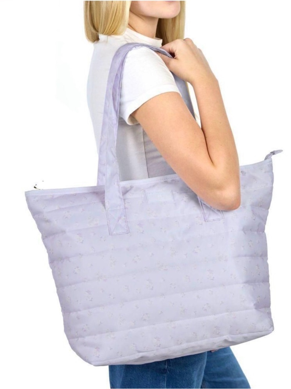 LoveShackFancy Ditsy Quilted Tote Bag Breezy Blue